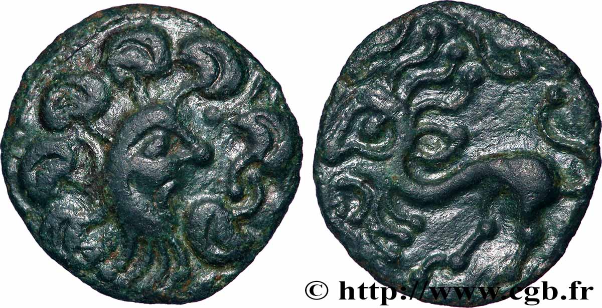 GALLIA BELGICA - BELLOVACI (Area of Beauvais) Bronze au lion AU