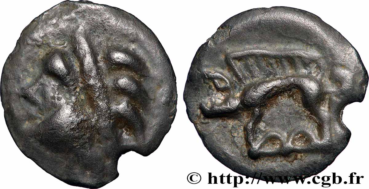 GALLIA BELGICA - REMI (Area of Reims) Potin à la tête d’indien, classe Ia AU