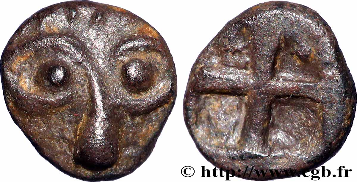 ÉLYSIQUES (oppidum d&nbsp;Ensérune) Obole à la tête de face TTB+/TB+