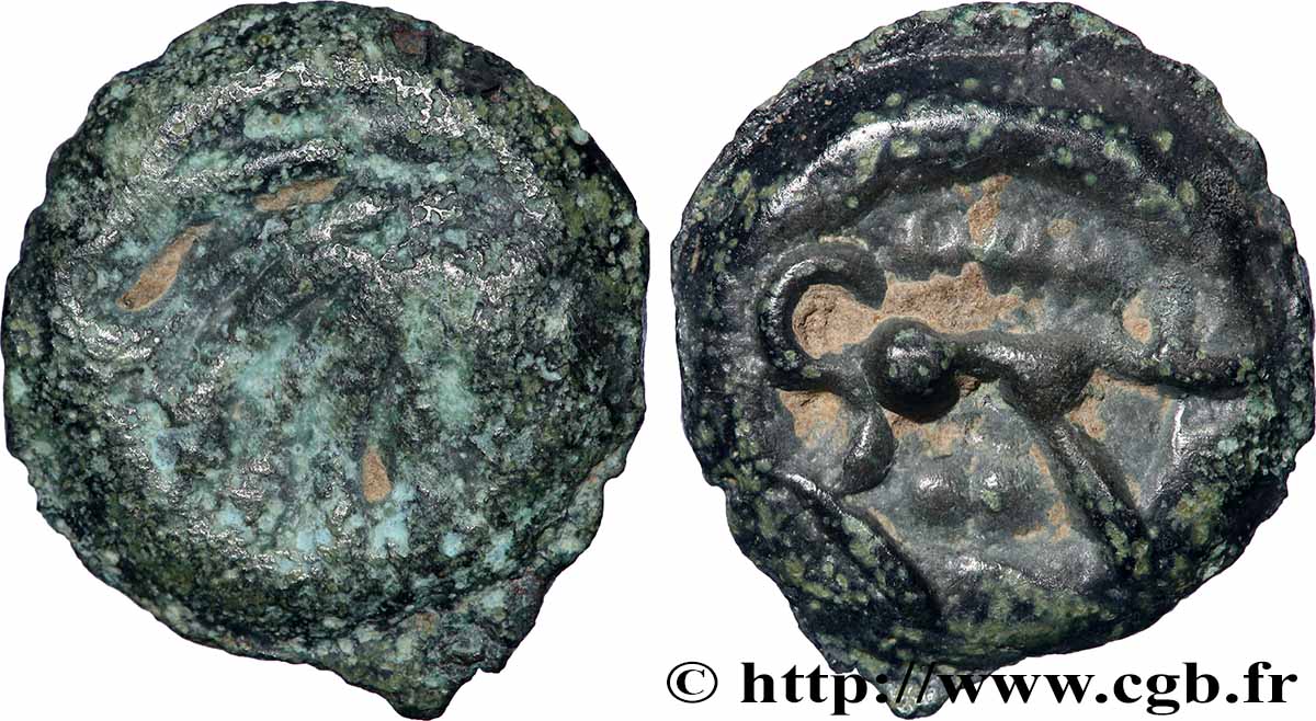 SENONES (Area of Sens) Potin à la tête “d’indien” et au sanglier VF/AU