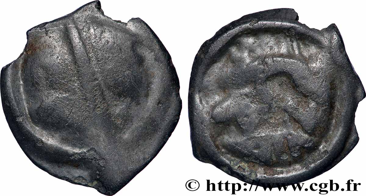 GALLIEN - BELGICA - LINGONES (Region die Langres) Potin OYINDIA à la tête janiforme S