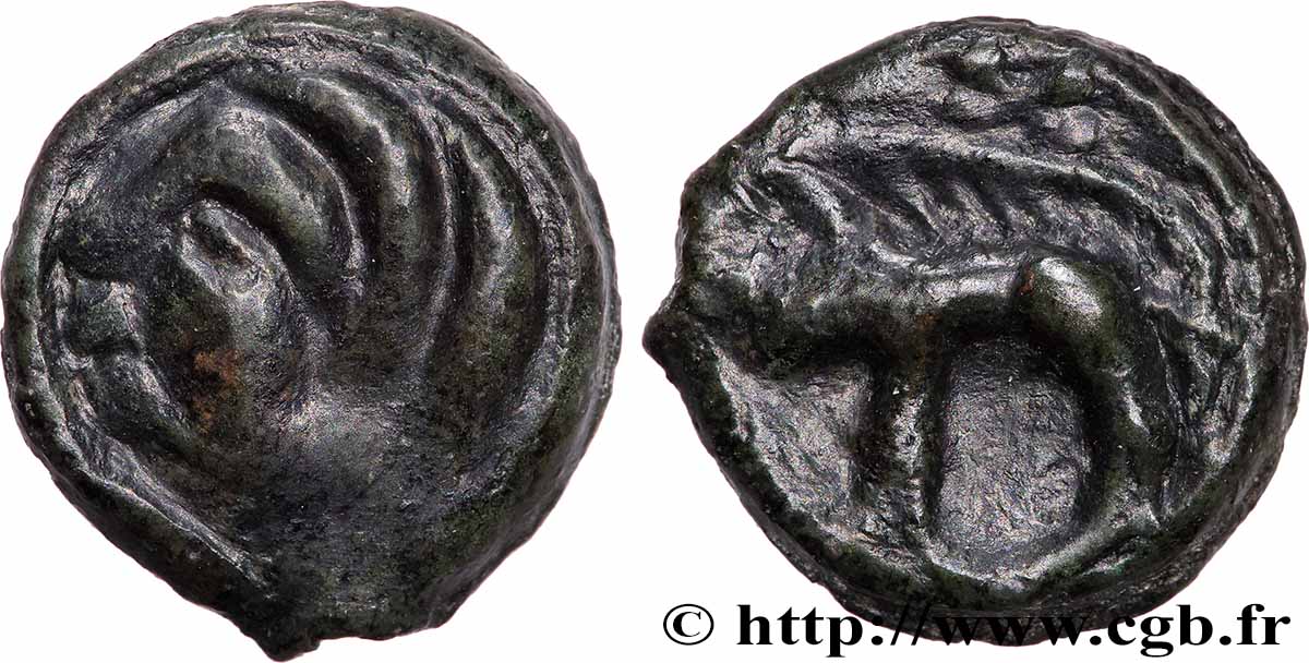 AULERQUES ÉBUROVICES (Région d&nbsp;Évreux) Potin au sanglier, type lourd TTB+