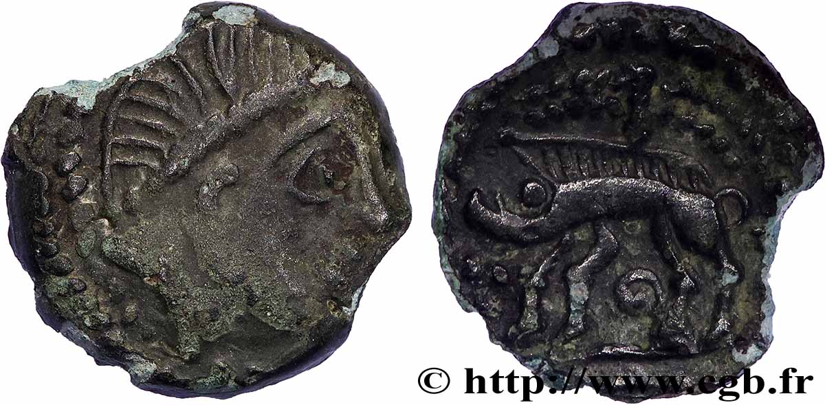 GALLIEN - AULERCI EBUROVICES (Region die Évreux) Bronze au sanglier enseigne SS