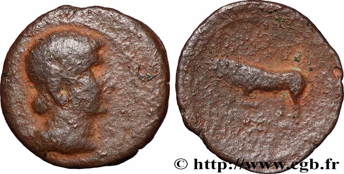 RÈMES (Région de Reims) Bronze GERMANVS INDVTILLI au taureau (Quadrans) TB