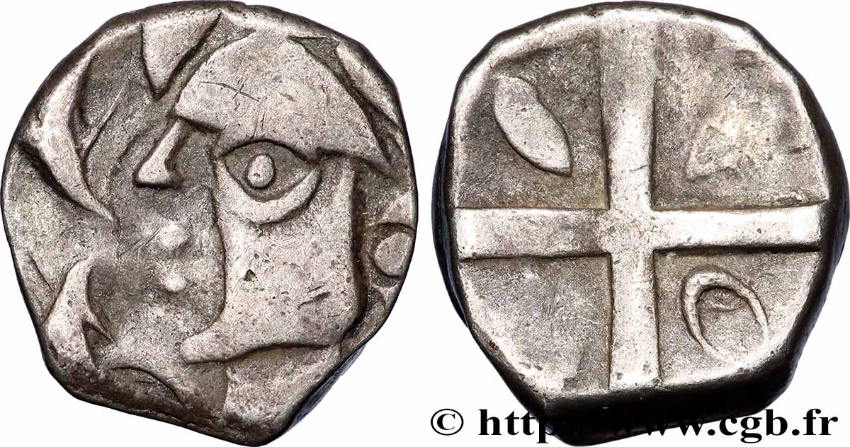VOLQUES TECTOSAGES (région de Toulouse) Drachme “à la tête cubiste”, S. 1 TTB+/TB+