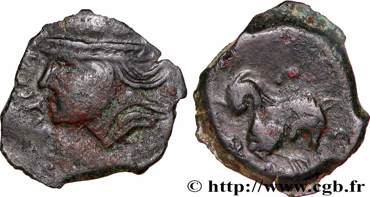 GALLIA BELGICA - MELDI (Area of Meaux) Bronze ROVECA, classe IVa à la croisette globulaire VF
