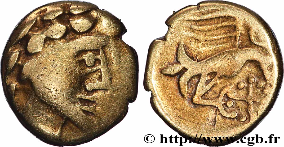 CARNUTES (Région de la Beauce) Hémistatère d’or à l’aigle, tête à droite TTB+