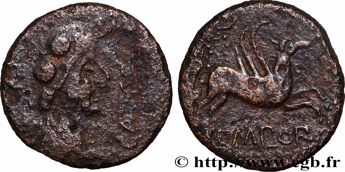 INDIGETES - EMPORIA / UNTIKESKEN (Province of Gerona- Ampurias) Unité de bronze ou as VF/XF