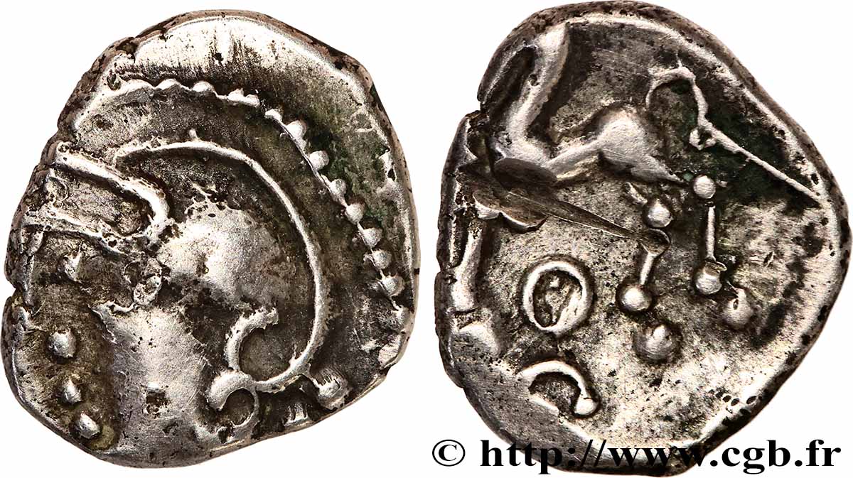 GALLIA - GALLIA DELLO SETTENTRIONALE - ÆDUI (BIBRACTE, Regione dello Mont-Beuvray) Denier à la tête casquée q.SPL