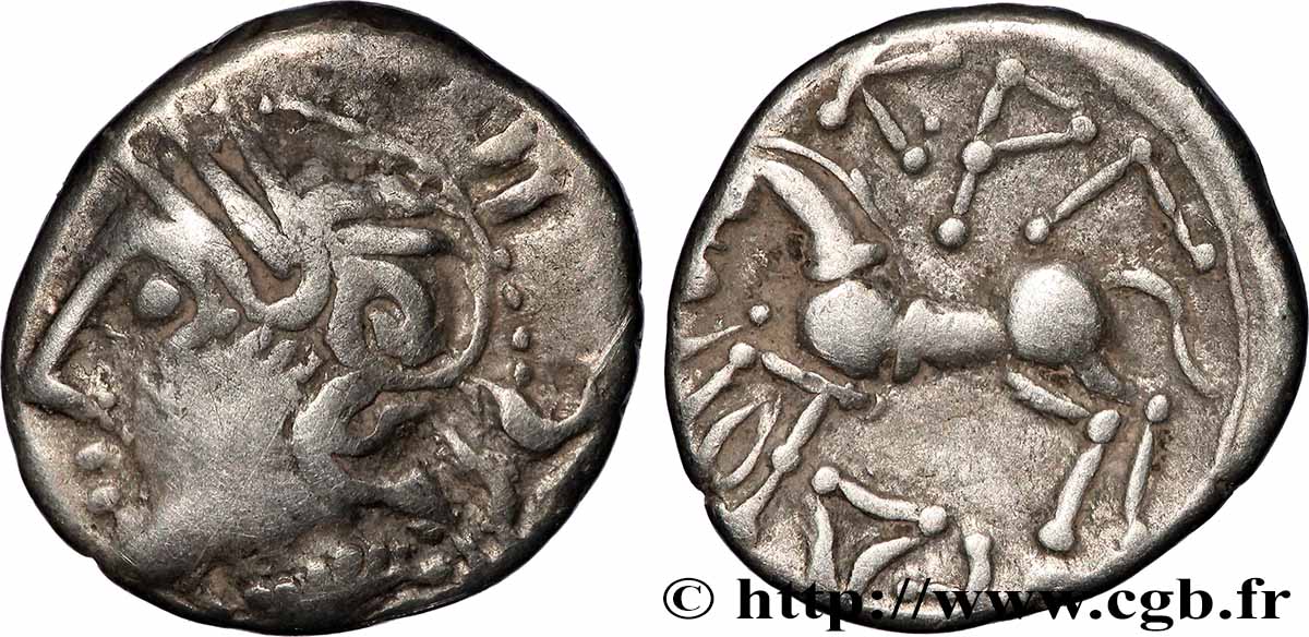 GALLIA BELGICA LINGONES (Regione di Langres) Denier KALETEDOY, au delta renversé q.SPL