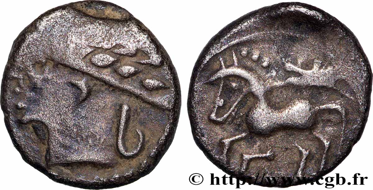 GALLIA - ALLOBROGES (Region di Dauphine) Denier au cheval galopant et au “caducée” BB