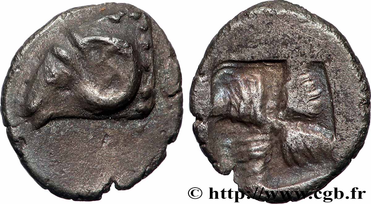 MASSALIA - MARSEILLES Hémiobole à la tête de bélier à gauche, du type du trésor d’Auriol AU