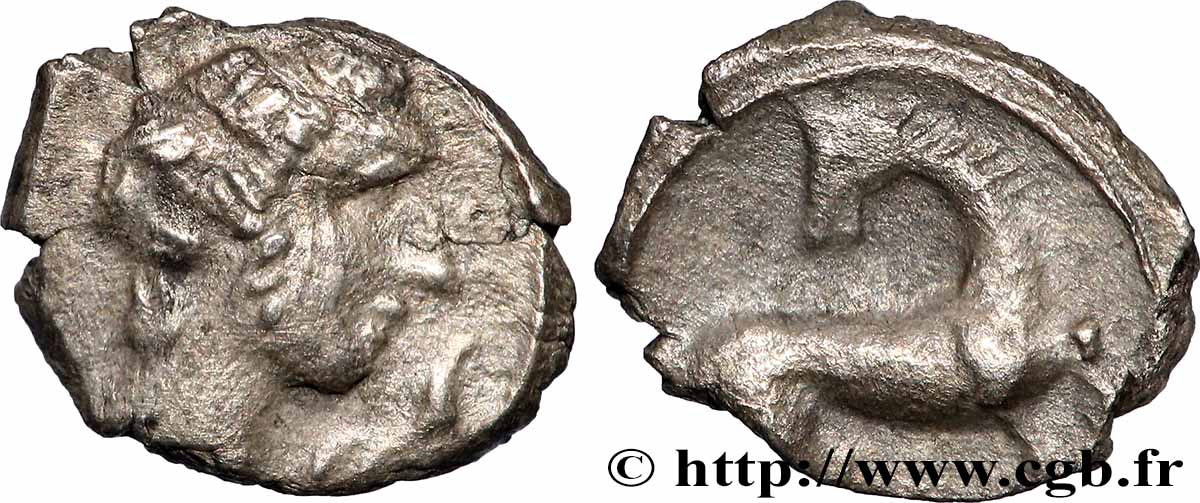 GALLIA - NEDENES (oppidum of Montlaures) Obole au cheval retourné AU