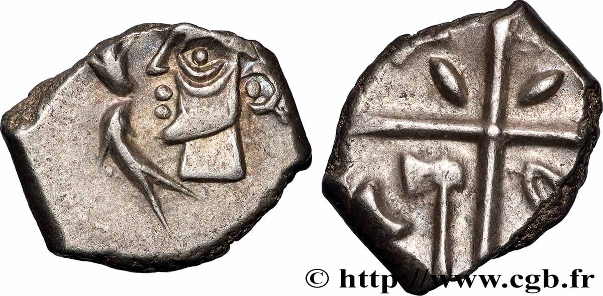 GALLIA - SOUTH WESTERN GAUL - VOLCÆ TECTOSAGES (Area of Toulouse) Drachme “à la tête cubiste”, S. 1 MS/AU