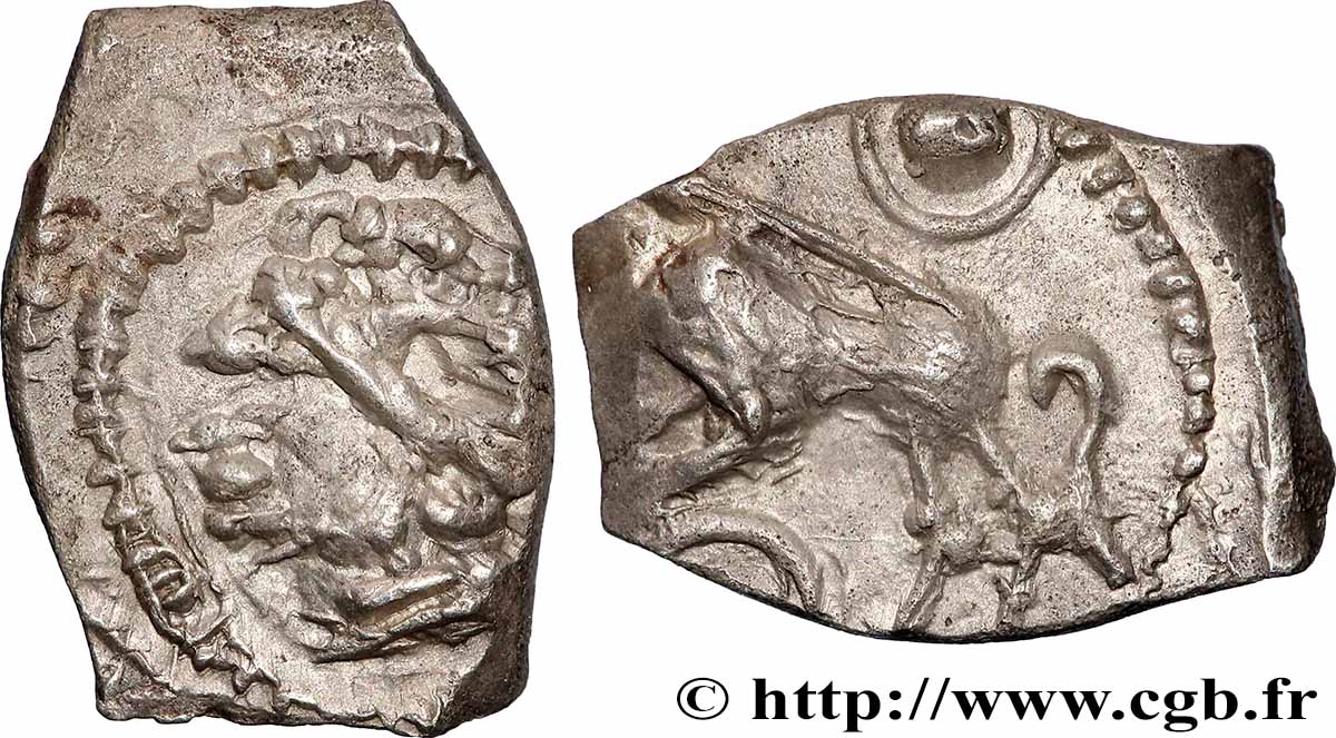 RUTÈNES (région de Rodez) Drachme “au sanglier”, à la petite tête bouclée, S. 442 SUP