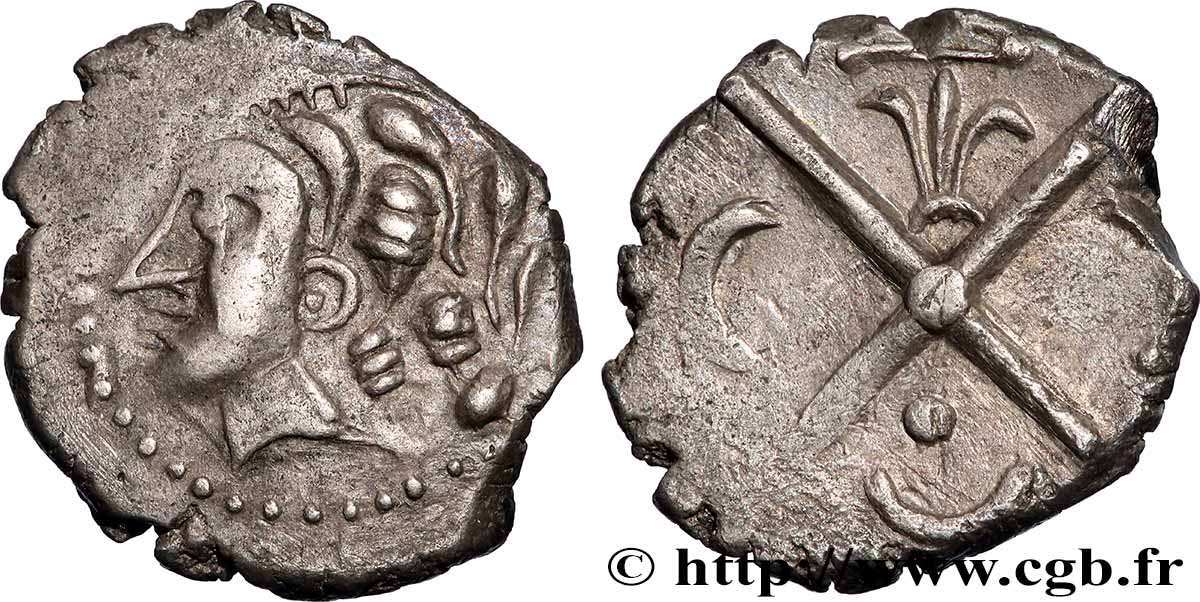 GALLIA - SOUTH WESTERN GAUL - VOLCÆ TECTOSAGES (Area of Toulouse) Drachme “à la tête cubiste”, Série précoce aux lunules AU