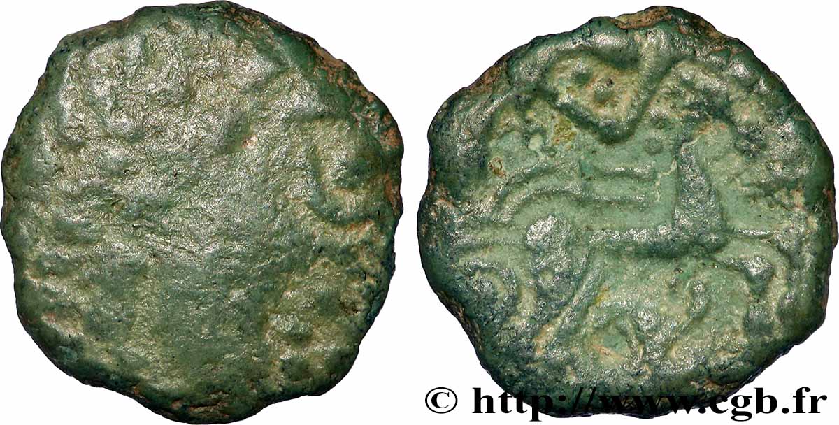 EDUENS, ÆDUI (BIBRACTE, Area of the Mont-Beuvray) Quart de statère en bronze au triskèle, type de Beaune XF