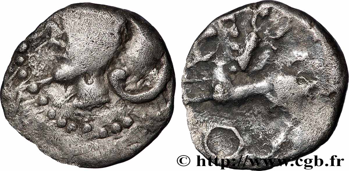 GALLIA - GALLIA DELLO SETTENTRIONALE - ÆDUI (BIBRACTE, Regione dello Mont-Beuvray) Denier à la tête casquée q.BB