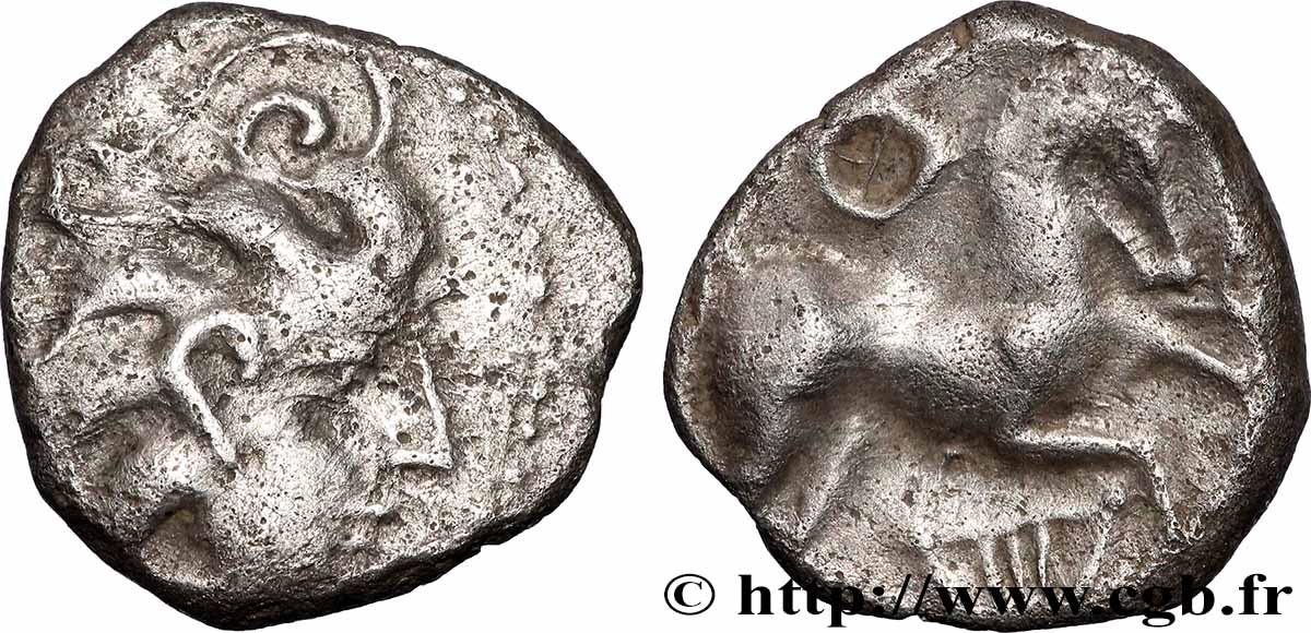 ÉDUENS (BIBRACTE, région du Mont-Beuvray) Denier à la lyre TTB
