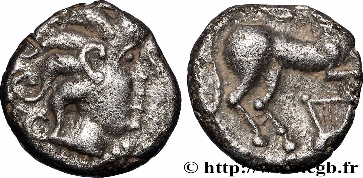 GALLIA - GALLIA DELLO SETTENTRIONALE - ÆDUI (BIBRACTE, Regione dello Mont-Beuvray) Denier à la lyre BB