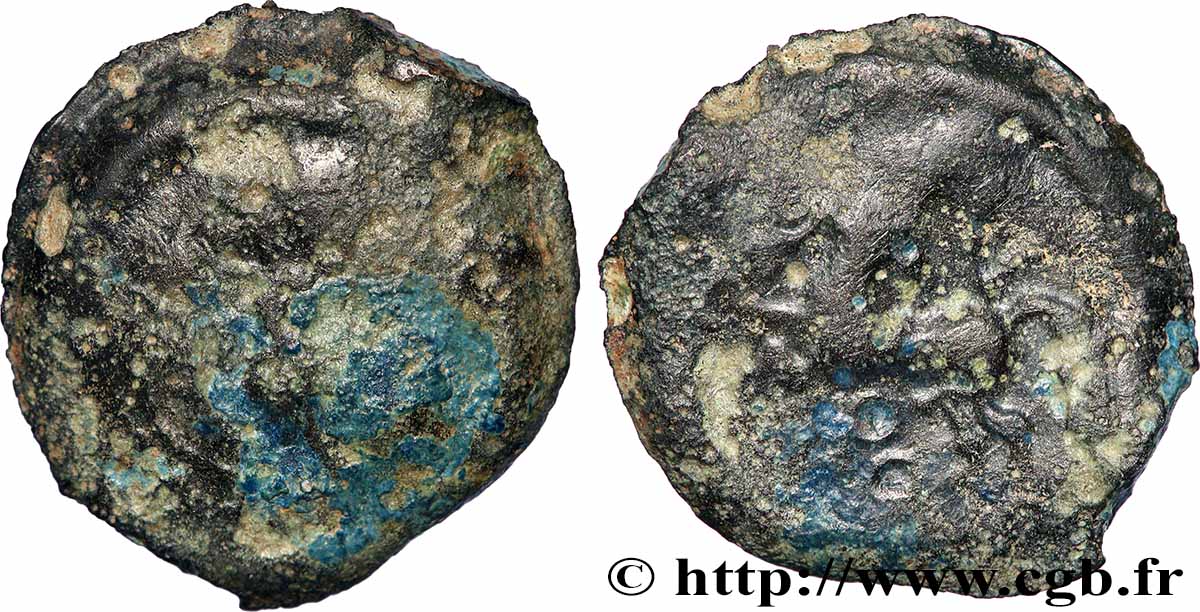 GALLIEN - BITURIGES CUBI (Region die Bourges) Bronze au cheval et aux trois annelets SGE