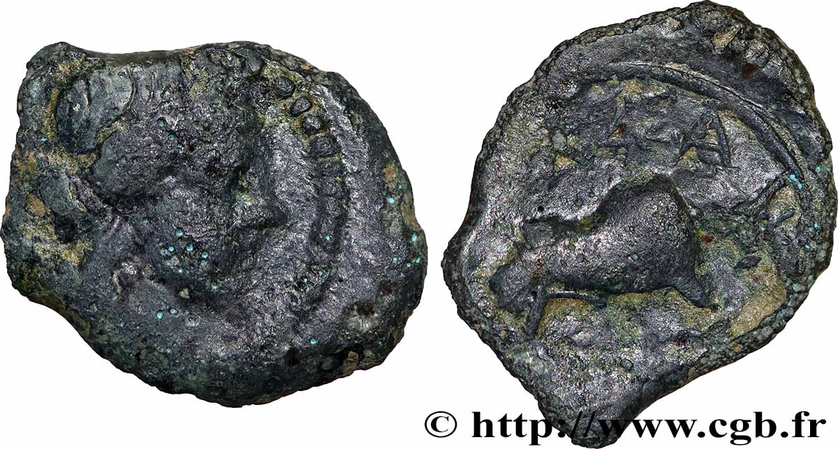 MASSALIA - MARSEILLES Petit bronze au taureau passant VF