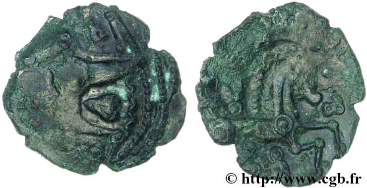 GALLIA BELGICA - BELLOVACI (Area of Beauvais) Bronze au personnage courant XF