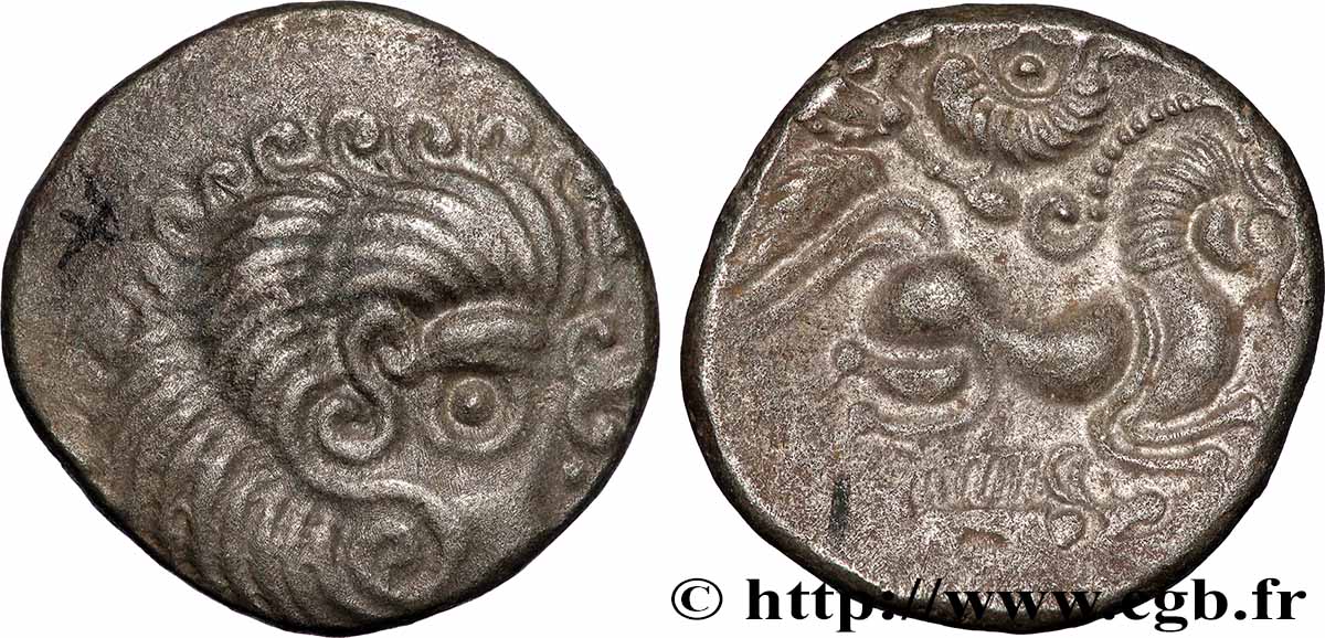 CORIOSOLITÆ (Area of Corseul, Cotes d&nbsp;Armor) Statère de billon, classe III au nez en epsilon AU/AU