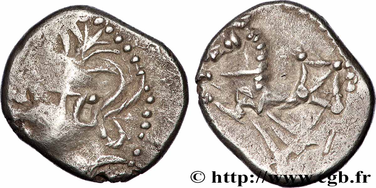 ALLOBROGES (Région du Dauphiné) Denier à l’hippocampe, tête à gauche TTB+