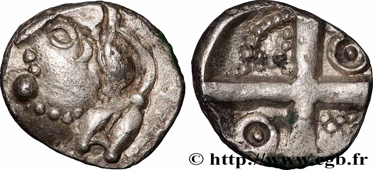 GALLIA - SOUTH WESTERN GAUL - PETROCORII (Area of Perigueux) Drachme &nbsp;type de Belvès&nbsp; S.232 AU
