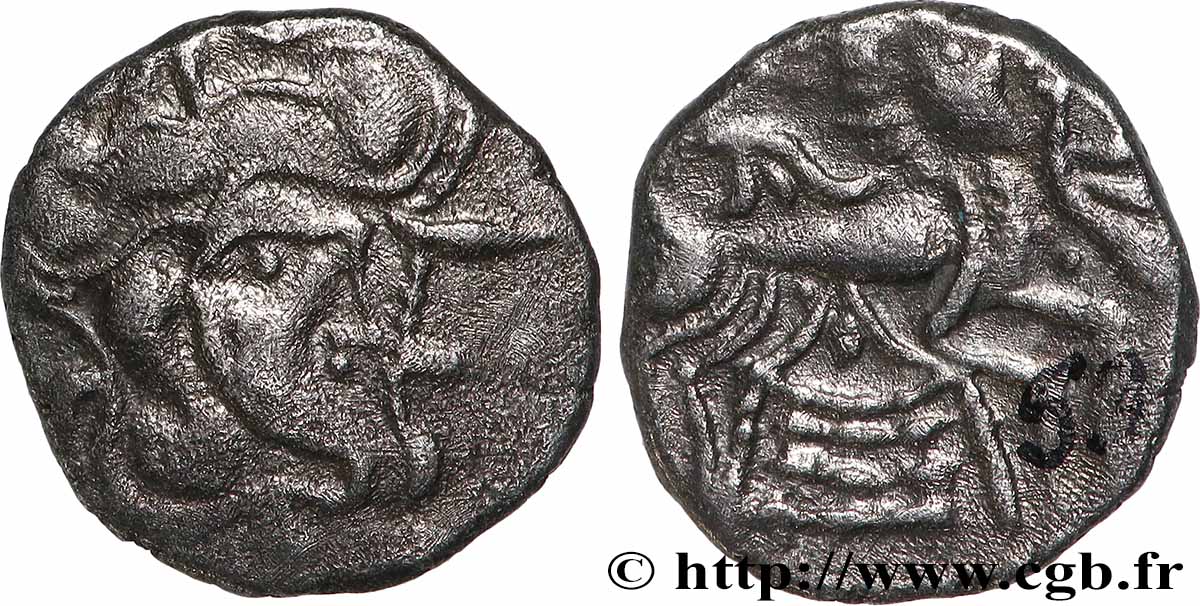 GALLIA - ARMORICA - OSISMII (Región de Carhaix - Finistère) Quart de statère dit “à la tente” MBC+