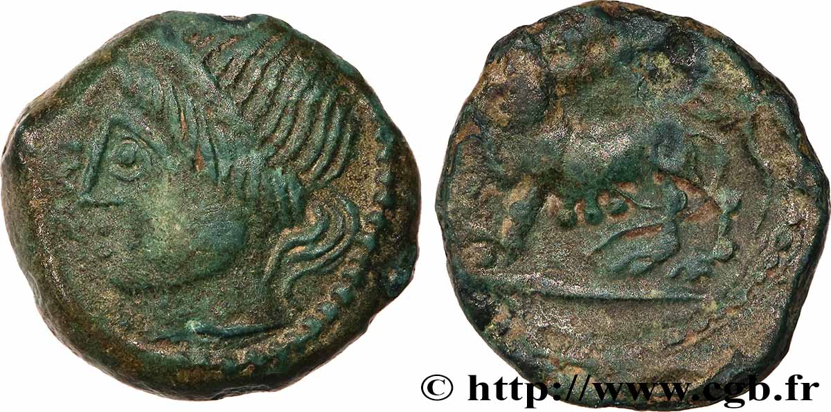 CARNUTES (Région de la Beauce) Bronze PIXTILOS classe II à la louve et au lézard TTB+/TB+