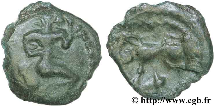 GALLIA BELGICA - BELLOVACI (Area of Beauvais) Bronze au personnage agenouillé XF/VF