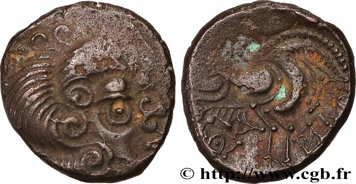 CORIOSOLITÆ (Area of Corseul, Cotes d&nbsp;Armor) Statère de billon, classe III au nez en epsilon AU