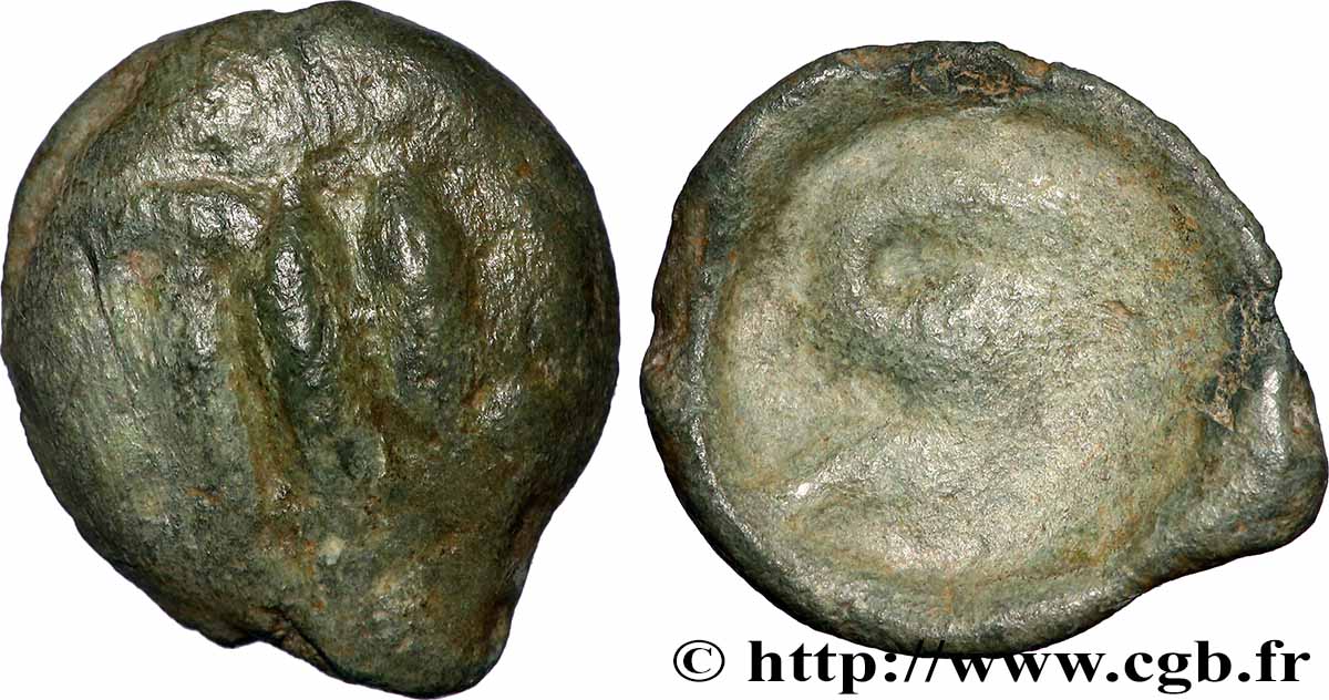 GALLIEN - NORDGALLIEN - ÆDUI (BIBRACTE, Region die Mont-Beuvray) Potin à l’hippocampe, tête casquée S