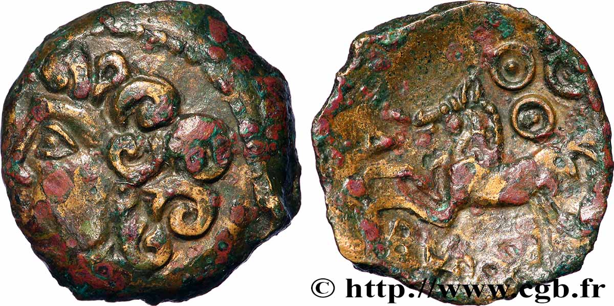 BITURIGES CUBES (Région de Bourges) Bronze ABVDOS aux trois annelets pointés TTB+