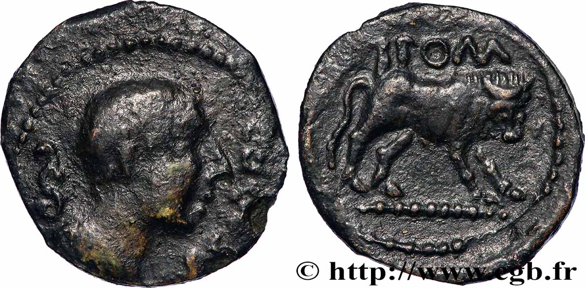 CAVARII (Area of Avignon and Orange) Bronze au taureau T.POM / SEX.F VF/AU