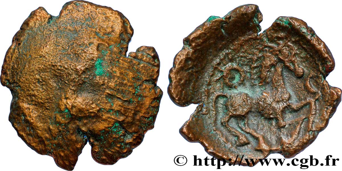 GALLIEN - BELGICA - BELLOVACI (Region die Beauvais) Bronze au personnage courant fS/SS