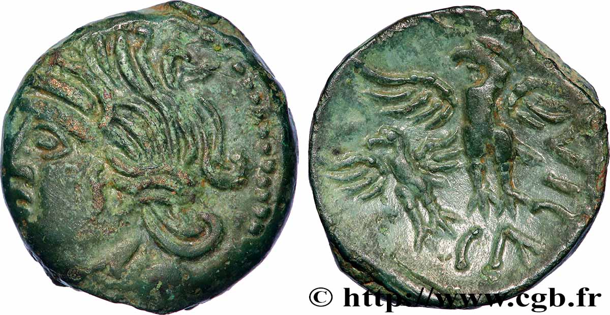 GALLIEN - BITURIGES CUBI (Region die Bourges) Bronze CALIAGIID à l’aiglon fVZ
