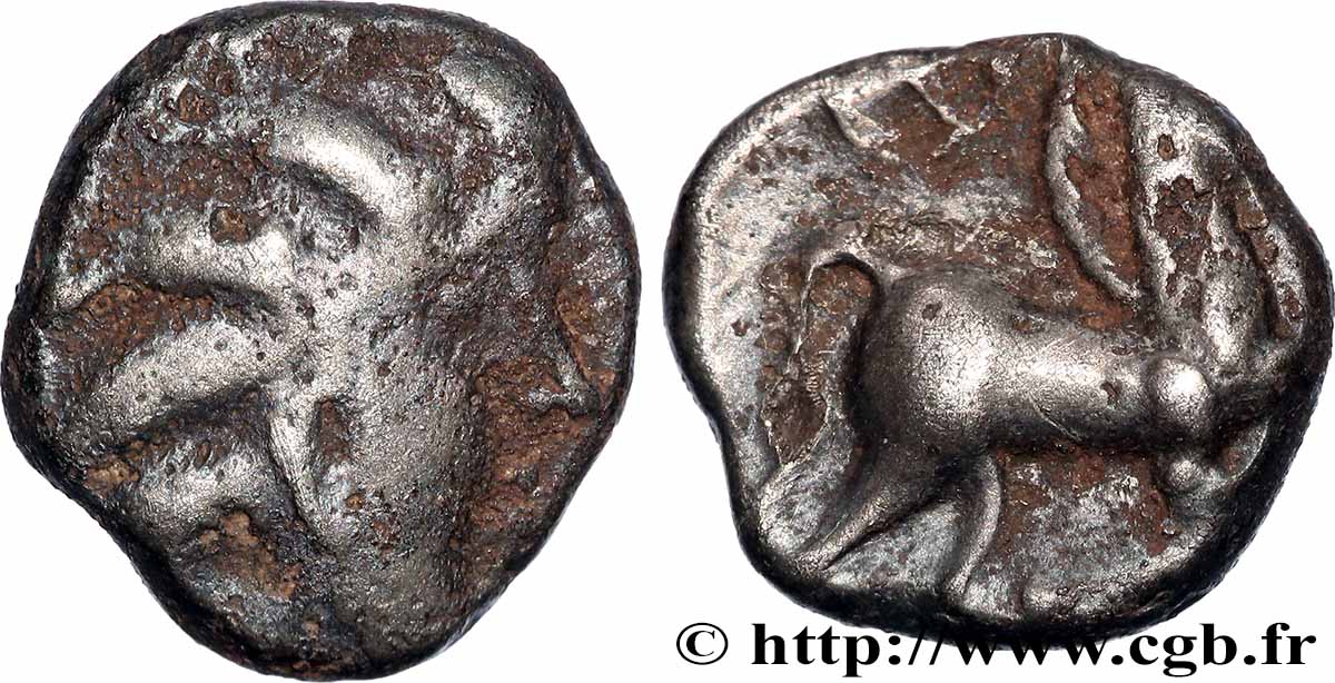 EDUENS, ÆDUI (BIBRACTE, Area of the Mont-Beuvray) Denier à la lyre XF