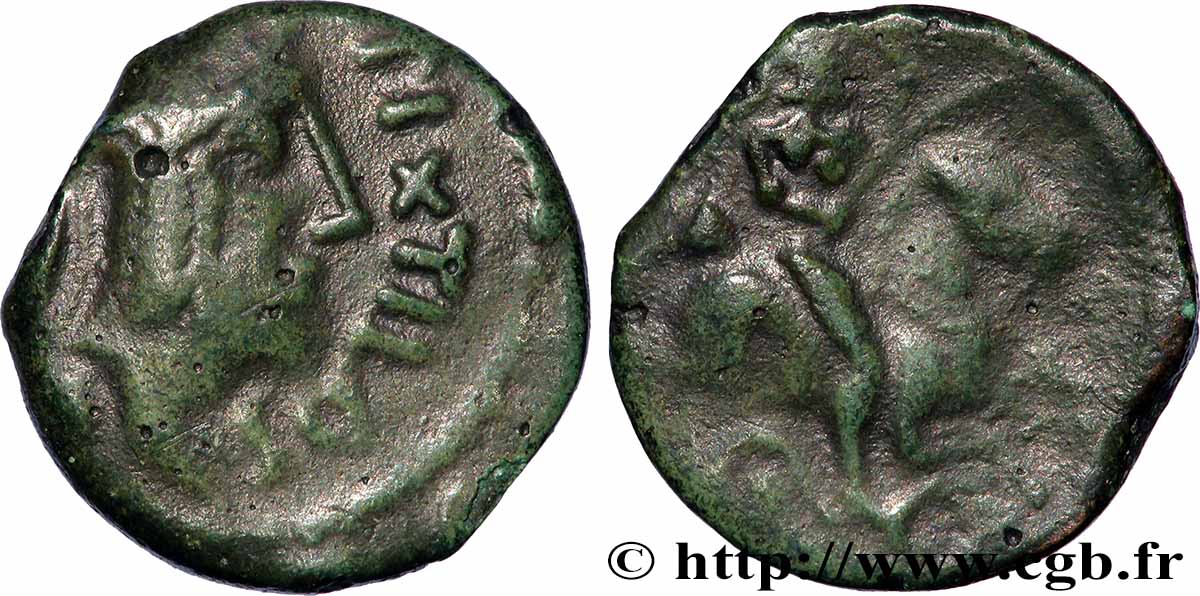 GALLIA - CARNUTES (Area of the Beauce) Bronze PIXTILOS classe VII au cavalier XF/VF