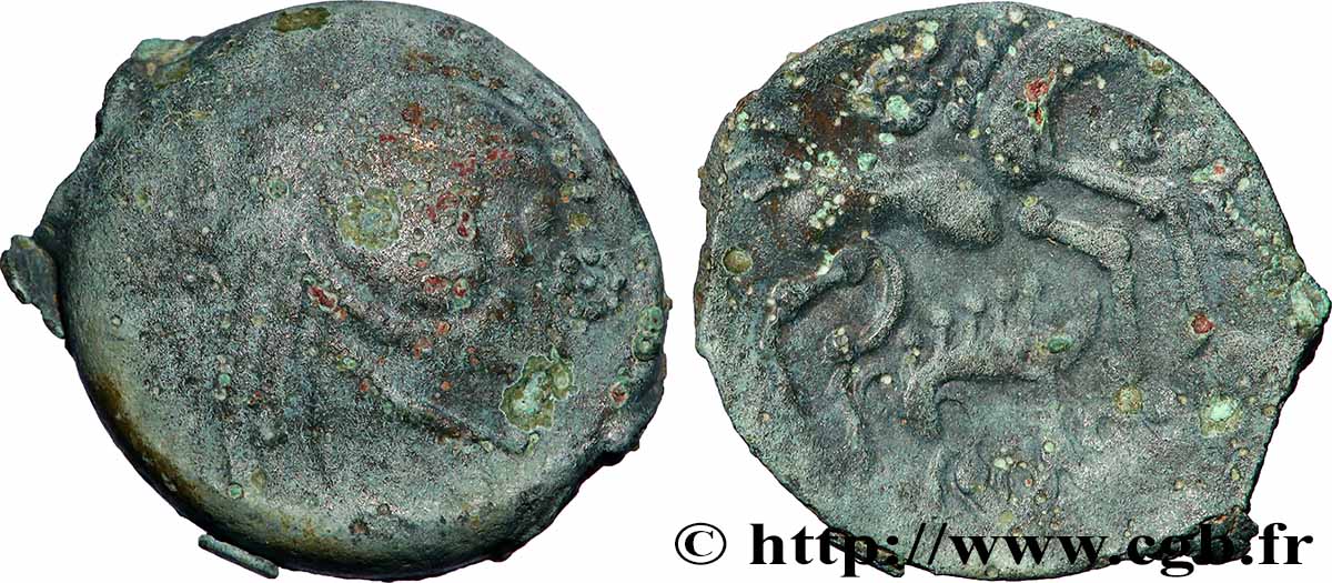 GALLIA - AULERCI EBUROVICES (Area of Évreux) Hémistatère au sanglier en bronze VF/XF