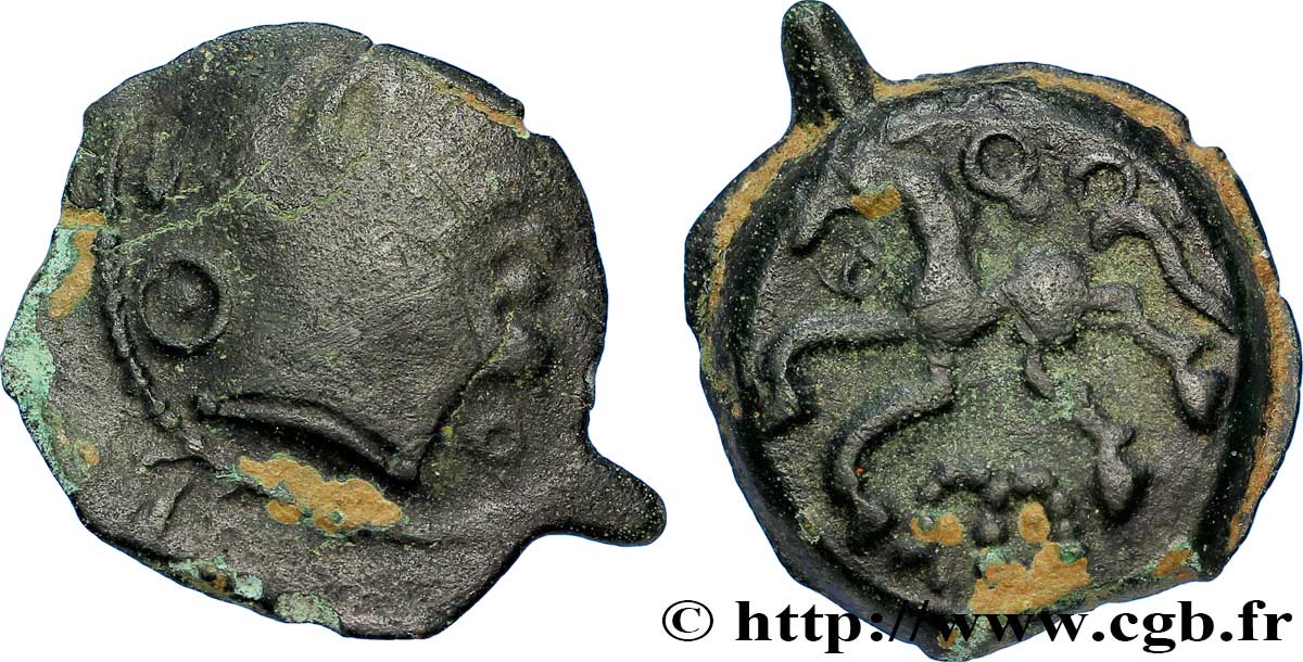 GALLIA - BELGICA - PAGUS CATUSLUGI - Sanctuario de BOIS L ABBÉ (Seine-Maritime) Bronze VIIRICIVS, classe III BC/MBC