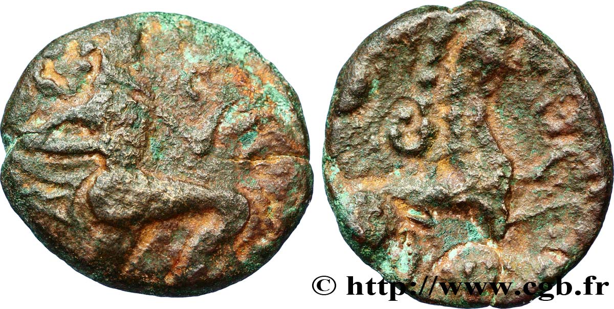 GALLIEN - BELGICA - BELLOVACI (Region die Beauvais) Bronze au personnage courant S/fSS