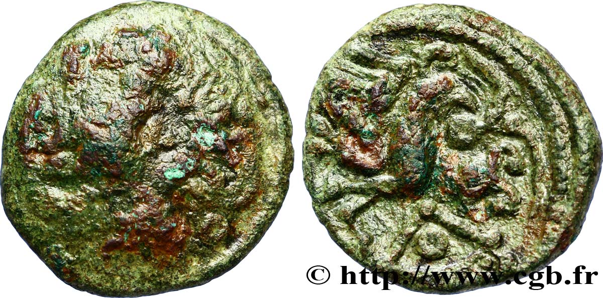 BELLOVAQUES (Région de Beauvais) Bronze au coq, “type de Lewarde” B+/TTB