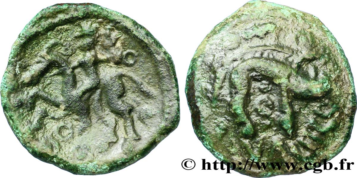 GALLIA BELGICA - AMBIANI (Regione di Amiens) Bronze VACIICO, au sanglier et au cavalier q.BB/BB