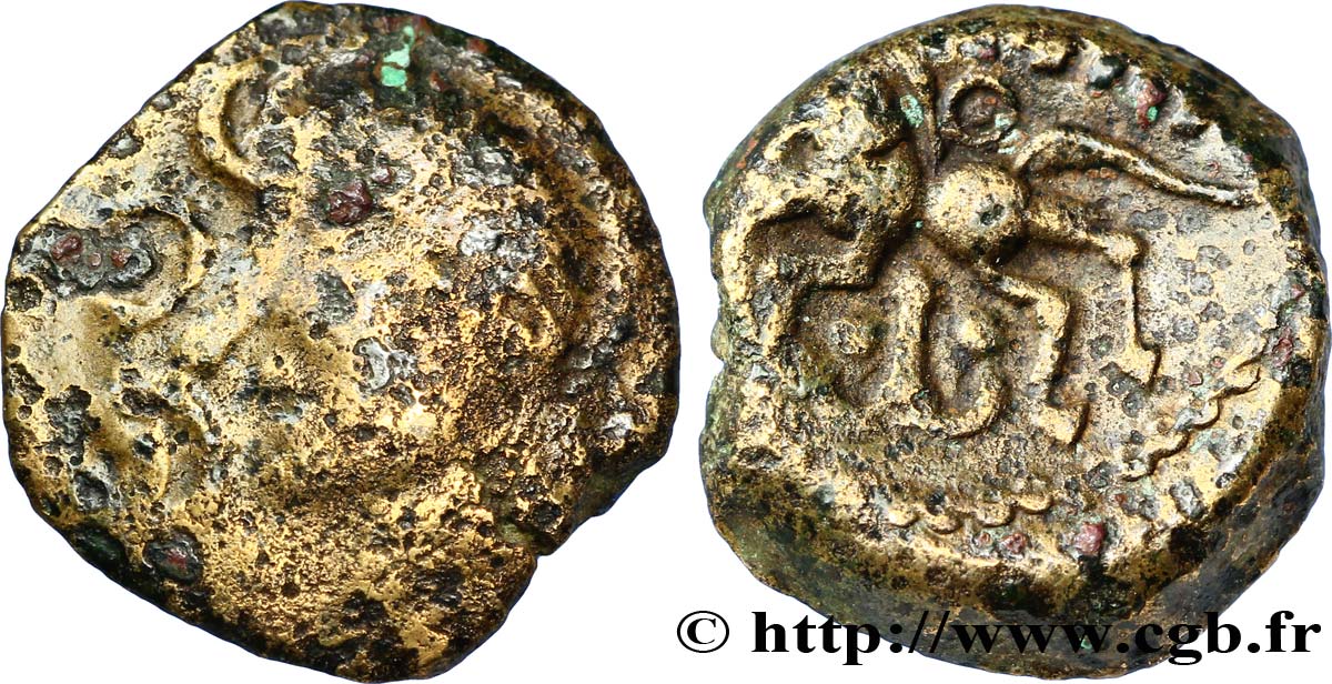 GALLIA - BELGICA - PAGUS CATUSLUGI - Sanctuario de BOIS L ABBÉ (Seine-Maritime) Bronze VIIRICIVS, classe II BC/BC+