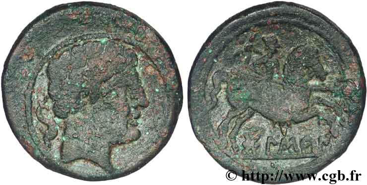 HISPANIA - SUSSETANOS - BOLSKAN (OSCA/HUESCA) (Province de Huesca) Unité de bronze au cavalier ou as, (MB, Æ 26) BC