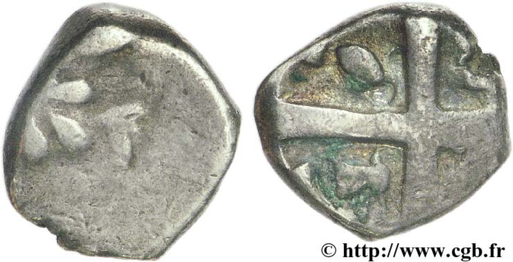 VOLQUES TECTOSAGES (région de Toulouse) Drachme “à la tête cubiste”, S. 6, à la boucle d’oreille TB
