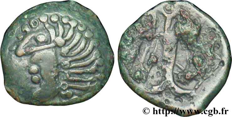 GALLIEN - CARNUTES (Region die Beauce) Bronze à l’aigle et à la rouelle, tête à gauche SS/S